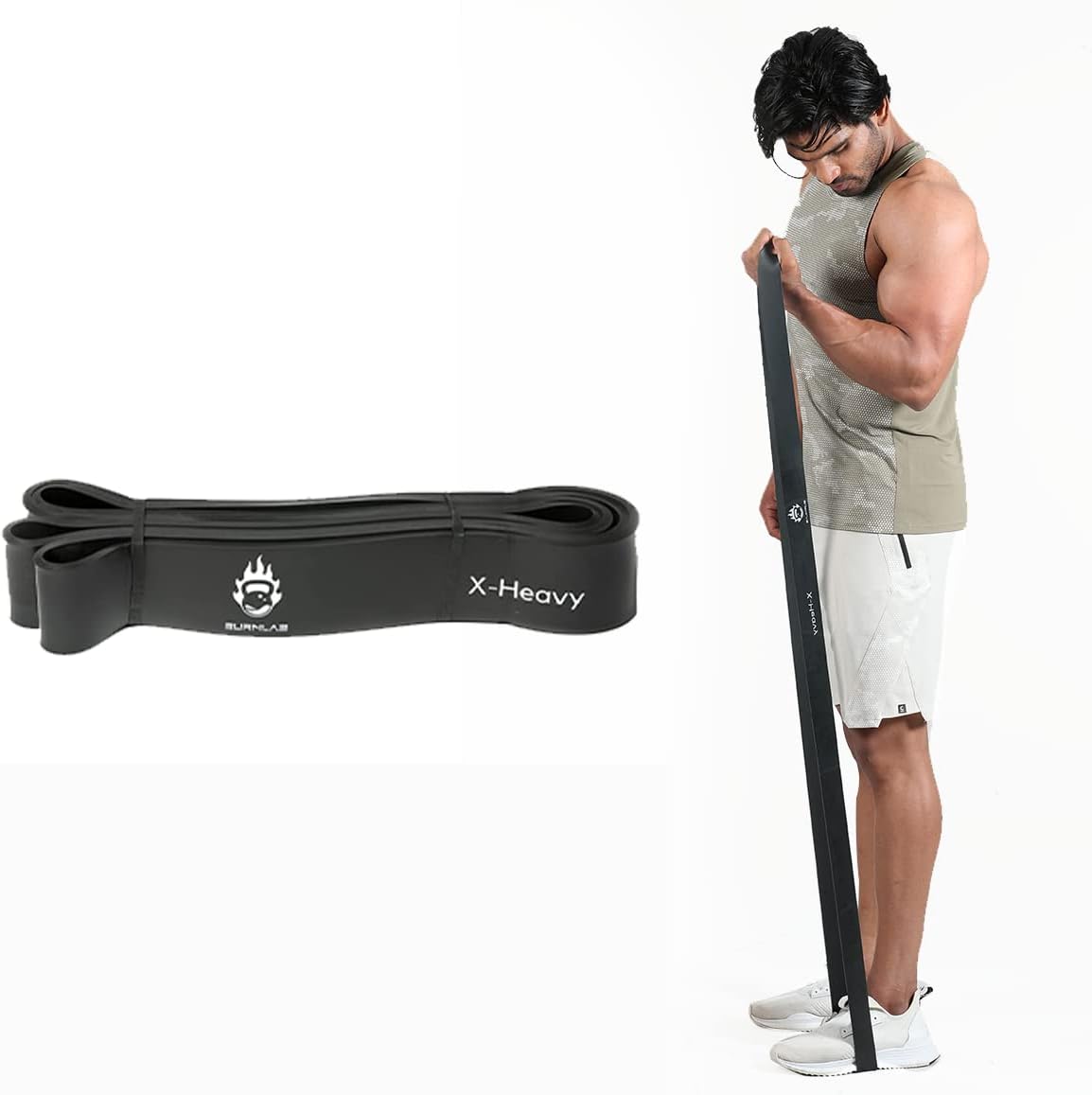 Burnlab Extra Heavy Resistance Band (40-45 Kgs) - Pull Up Assistance Band for Exercise, Chin Ups, Powerlifting, Training, Gyms, Home Fitness - for Men and Women
