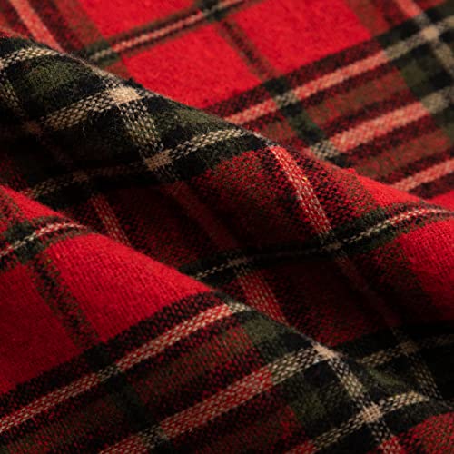 Peeteepoe 41 Inches Plaid Christmas Tree Skirt, Red And Black Grid Buffalo Check Rustic Xmas Tree Mat, Christmas Decorations With Reindeer Pattern For Holiday Party Xmas Season #TOP4