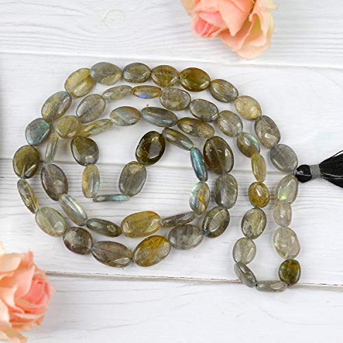Image of Natural Oval Crystal Beads Mala Necklace Collection for Men & Women, Reiki Energized Gemstone Jewellery for Meditation, Mindful Living, Spiritual Decor & Everyday Fashion Styling