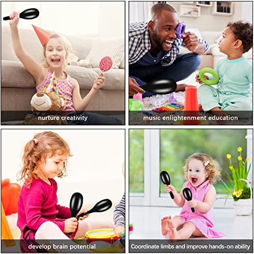 Ranming Maracas Musical Instruments,9.4 Inch Durable Plastic Maracas Shaker Rattles,Large Maracas For Kids Music Class,Cow Bell,Party,Band Performance,Sporting.(Black) #TOP4