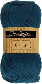 Scheepjes Namaste Yarn, 1 x 100 g 3.5 oz Ball, Color 626 Staff Blue