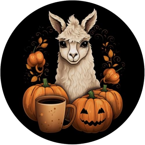 Miniatura 3 de Llama Alpaca Calabaza Especias Latte Otoño Acción de Gracias Halloween PopSockets Estándar PopGrip