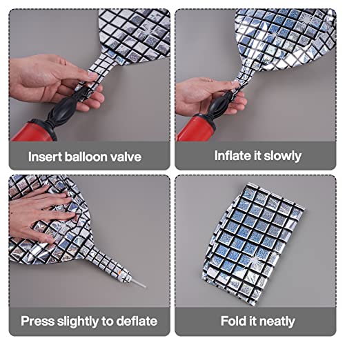 Image of PartyWoo Silver Foil Balloons 6pcs Large Round Giant Jumbo 4D Balloons