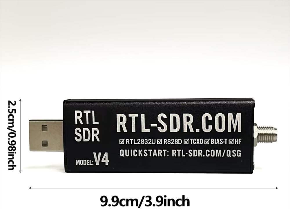SDR V4 Ricevitore Radio Software Defined, 500kHz-1.7GHz, HF/UHF/VHF, TCXO 1PPM, Bias-Tee, Case in Alluminio