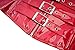 bslingerie Womens PVC Leather Underbust Waist Training Body Shaper Bustier Corset Top (L, Red Buckles)