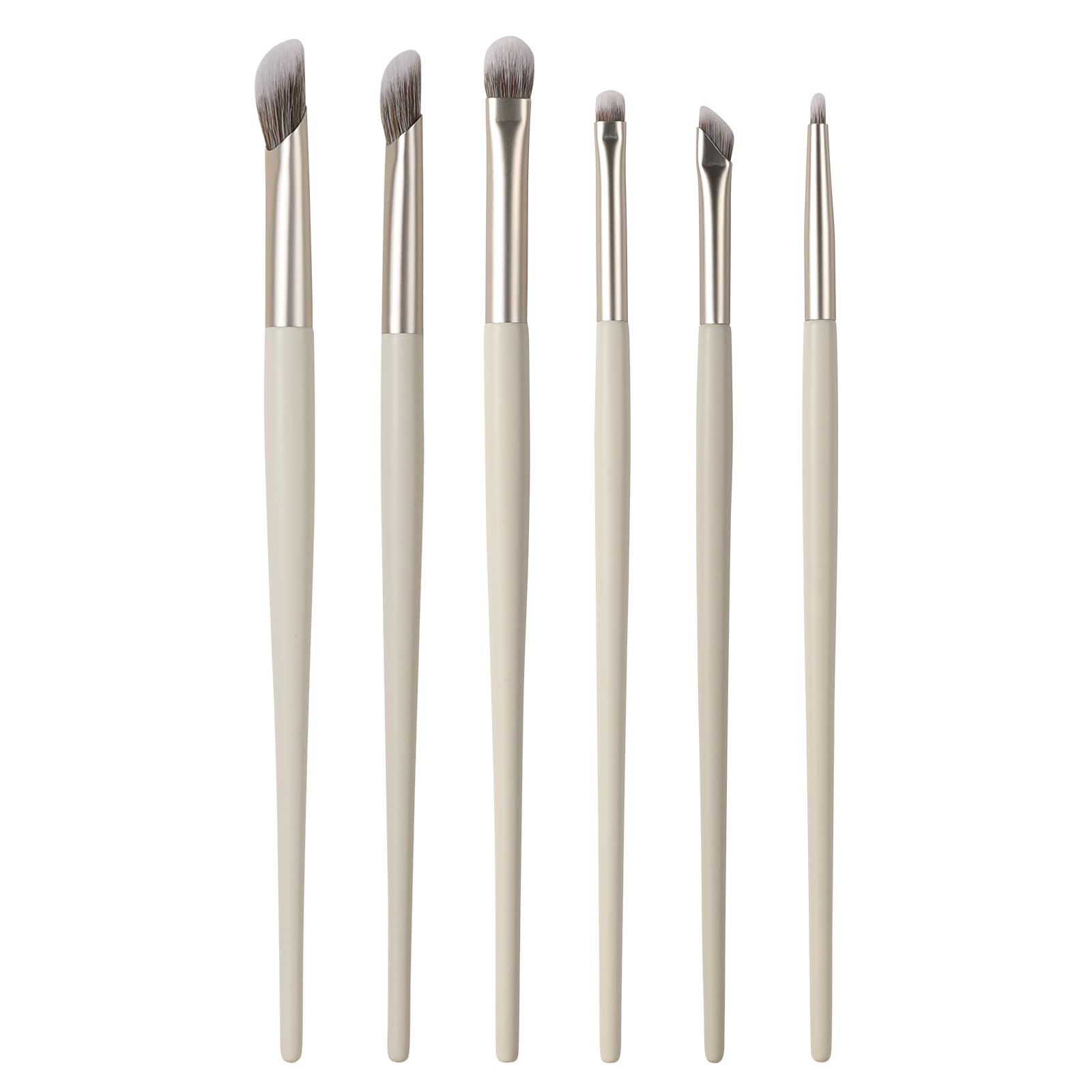 6Pcs Eyeshadow Brushes Set - Professional Blend Eye Makeup Brush Kit with Smudge, Crease, Angled Liner & Detail Brushes for Liquid/Powder/Cream Shadow, Travel-Friendly Beauty Tools