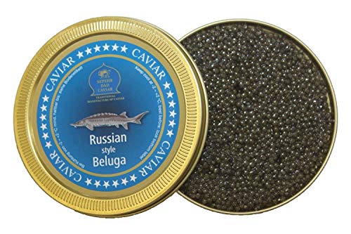 Sepehr Dad Caviar de beluga al estilo ruso | huevas de esturión | Cría de Carolina del Norte | 30g