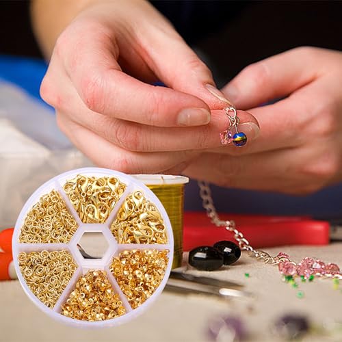 Miniatura 7 de 370 Piezas Cierres Para Pulseras,Cierres Pulseras,Anillas Llavero,Enganches Para Pulseras,Cierre De Mosquetón Accesorios,Anillos Abiertas De Salto,Para Collares Pulseras Diy Oro Y Plata