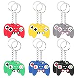 NITAIUN 12 Stück Spiel Schlüsselanhänger, Videospiel-Themen Partyzubehör Geschenkbeutel Füllung Mitgebsel Geschenk Game Controller Griff Schlüsselanhänger für Spiel Party Kinder (6 Colors)