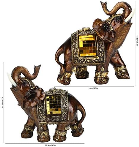 plplaaobo Elephant Statues, Elephant Figurine, Artistic Home Figurines Decoration Resin Crafts Lucky Animals Ornaments for Home Office(M)
