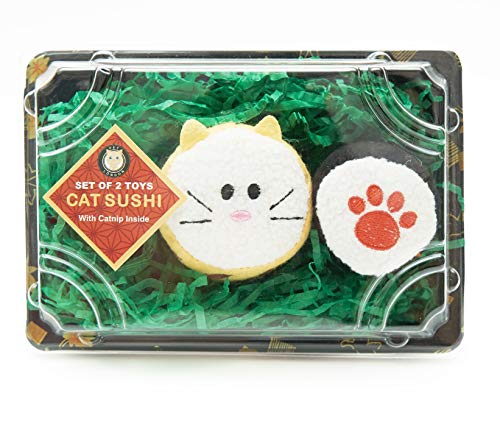 Pet London Catnip Sushi Cat Toy-set of two toys in the shape of cute sushi in a gift set to delight cats