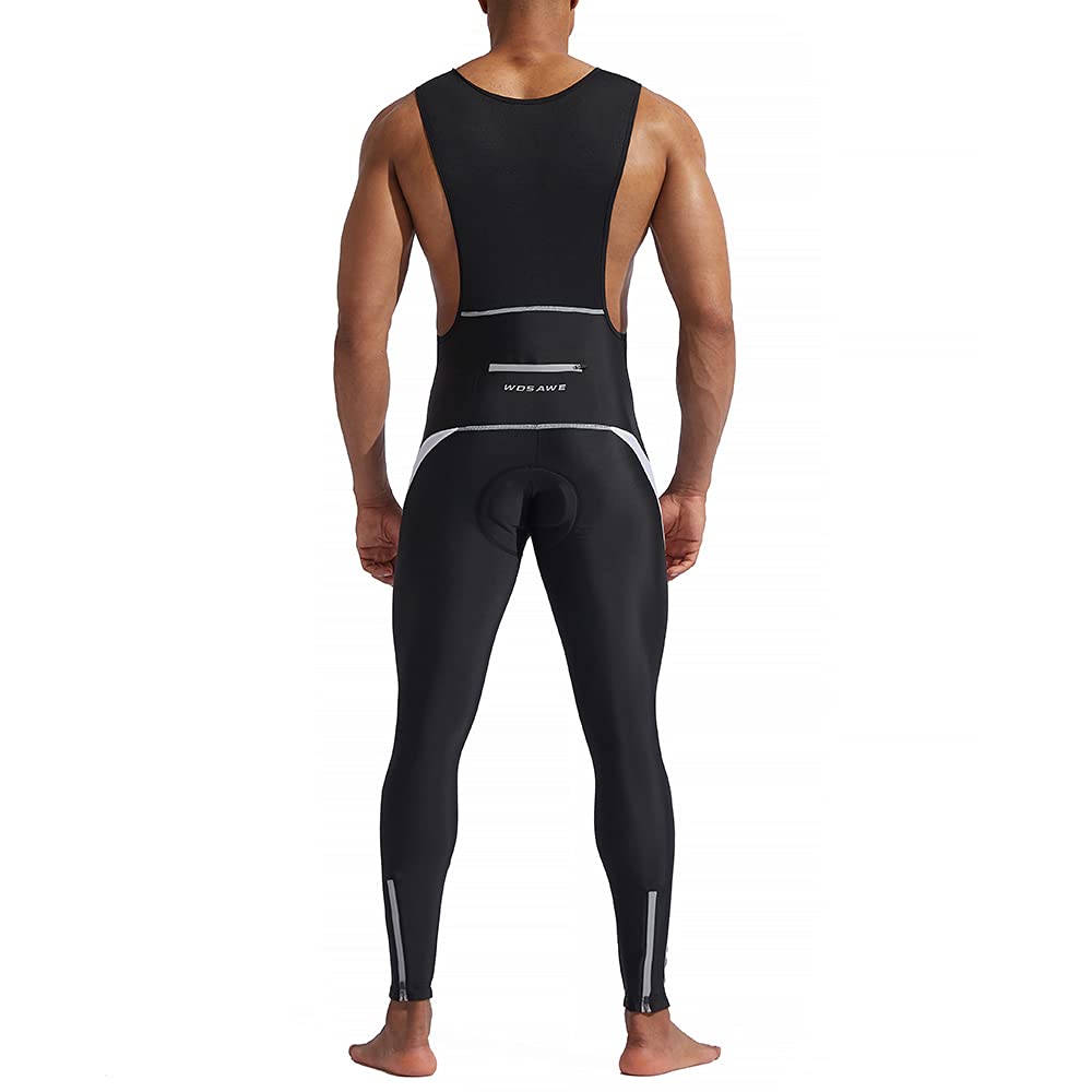 WOSAWE Homme Pantalons de Cycliste Cuissard Respirant Gel 4D Rembourré Collant à Bretelles de Cyclisme (Cuissards
