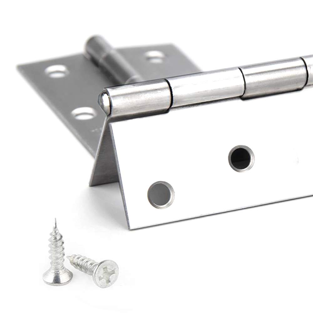 Charnière en Acier Inoxydable - Charnières pour Portes a Placard Charnieres Meubles Paumelle Pliantes pour Tiroir Boîte Fenêtre, Argent, 3 Pouces(70x44x1.2mm) - 4pcs (Lot de 6)