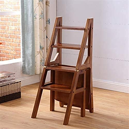 Escabeau pliant et chaise en bois convertible pour bibliothèque - 2