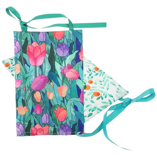 VALICLUD Soporte para Caja de Pañuelos de Tela 2 Piezas (Naranja y Tulipán), Funda Colgante Multiusos para Coche y Hogar, Caja de Pañuelos para Dormitorio y Oficina, Diseño Compacto