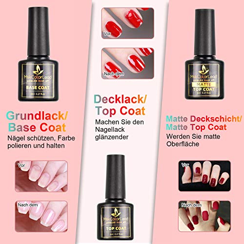 Lineluck UV Gel Nagellack Set, UV Nagellack, 23 Stück 8ml Gel Nail Polish mit Unterlack & Überlack & Mattem Decklack, UV… – Bild 4