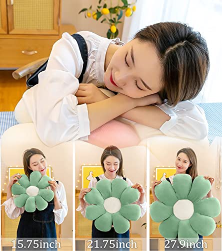 Lrkoayjgo Flower Pillow, Flower-Shaped Throw Pillow Butt Seating Cushion Flower Floor Pillow, Cute Decorative Plush Pillow For Chair Bed Sofa (Green, 15.75" #TOP4