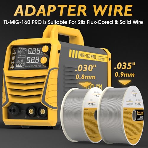 Image of TOOLIOM 160A MIG Welder 4 in 1 Gas MIG /Flux Core MIG /Stick (MMA) /Lift TIG Welding Machine 110 /220V Dual Voltage Welder IGBT DC Inverter with LCD Display