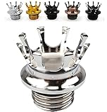 Motorcycle King Crown Gas Cap Fuel Tank Cover Right-hand Thread Reservoir Oil Cap Aluminum for Harley Sportster XL 1200 883 48 Road King Softail Dyna Touring (Chrome)