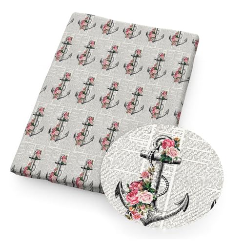 Tissu floral vintage marron au mètre pour couture rétro et décoration