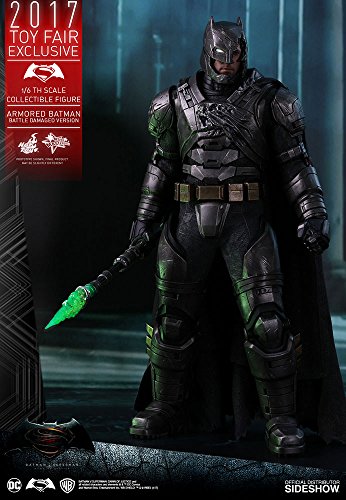 DC Hot Toys Armored Batman Battle Damaged Version 1/6 Scale Batman vs Superman Ben Affleck Collectible Figure (2017 Toy Fair Exclusive)