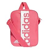 adidas Unisex Adult Linear Performance Organizer Shoulder Bag - Real Pink/Real Pink/White, 15 x 21 x 5 cm