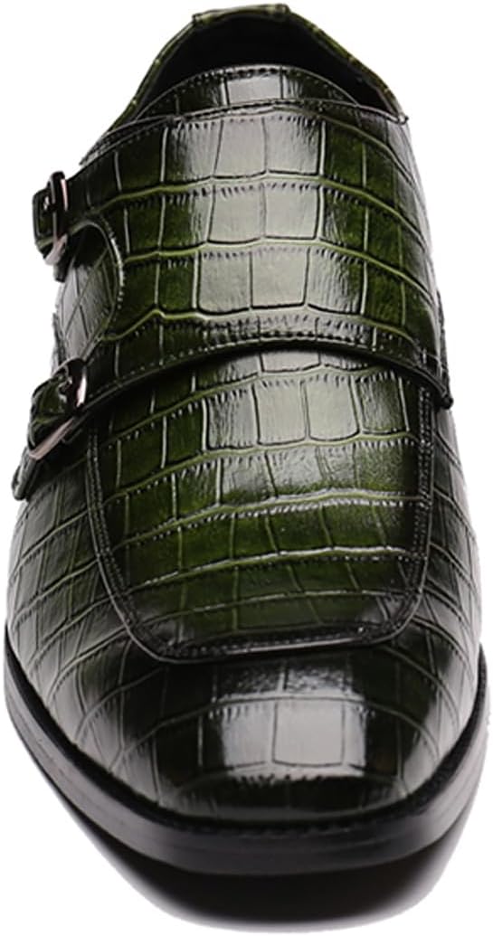 Mens Double Monk Strap Slip on Loafer Leather Formal Business Casual Comfortable Dress Shoes for Men - Image 4