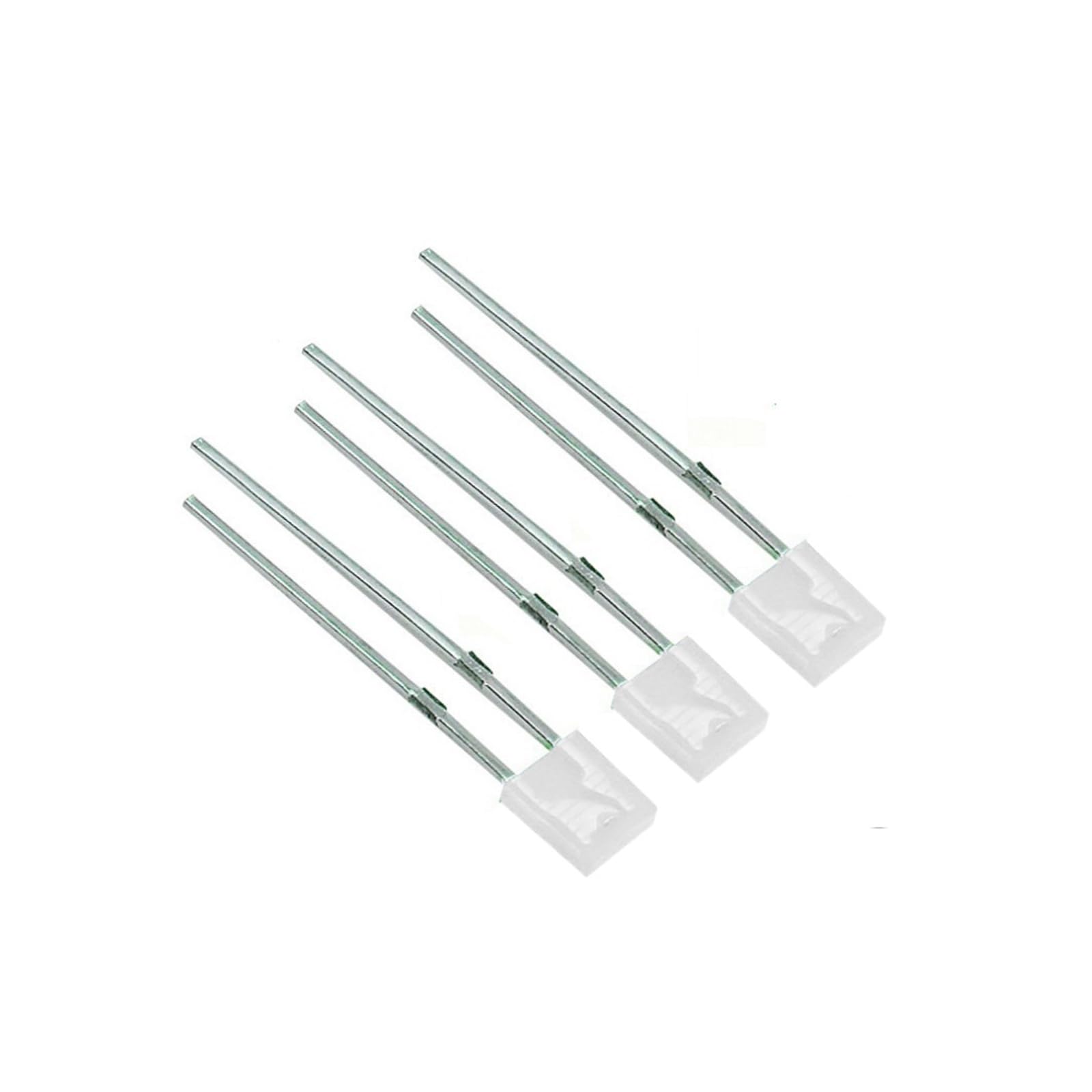 Lot de 1000 diodes électroluminescentes LED carrées ultra-brillantes, 5 couleurs, à tige courte, 2 x 5 x 7 mm(WHITE)