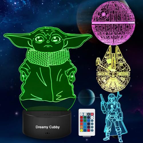 Dreamy Cubby Star Wars Geschenke 3D Lampe Spielzeug Nachtlicht mit 4...
