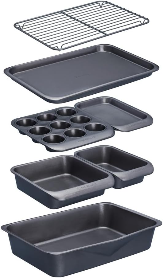 KITCHENCRAFT MasterClass Smart Space Stacking Non-Stick Bakeware Set, Display Boxed