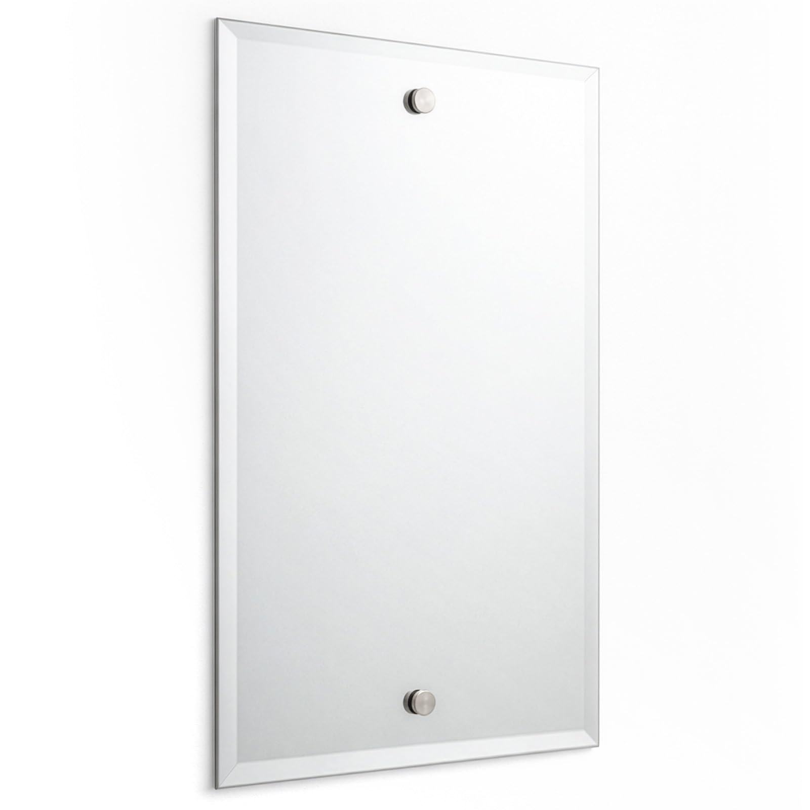 evergoods Frameless Rectangular Wall Mirror, Bevelled Edge Bathroom Mirror with Pre-Drilled Holes, HD Shatter-Proof Glass, Vertical or Horizontal Hanging for Bedroom Living Room (45 * 30cm)