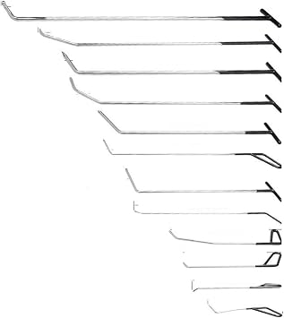 Super PDR 9pcs/12pcs Black Hook Bars Body Repair Tools Kit Car Damage Removal Repair Paintless Dent Repair Tools Color 12pcs Black