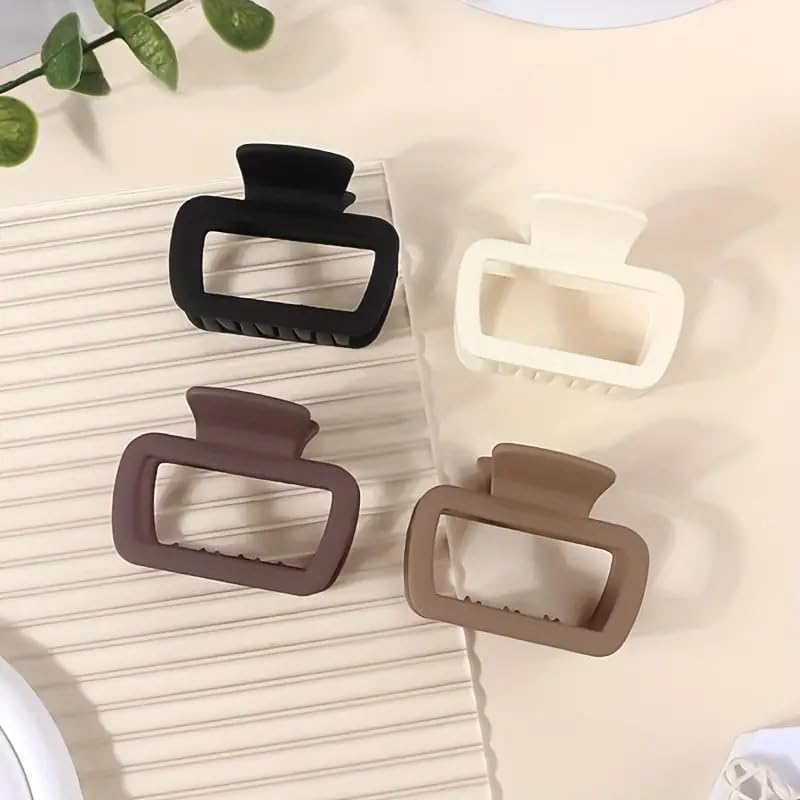 4 Pieces Square Claw Clature Clips Matte finish 2.2″ Non-Slip Strong Hold Barrette for Women and Girls Long Thick Hair Accessories