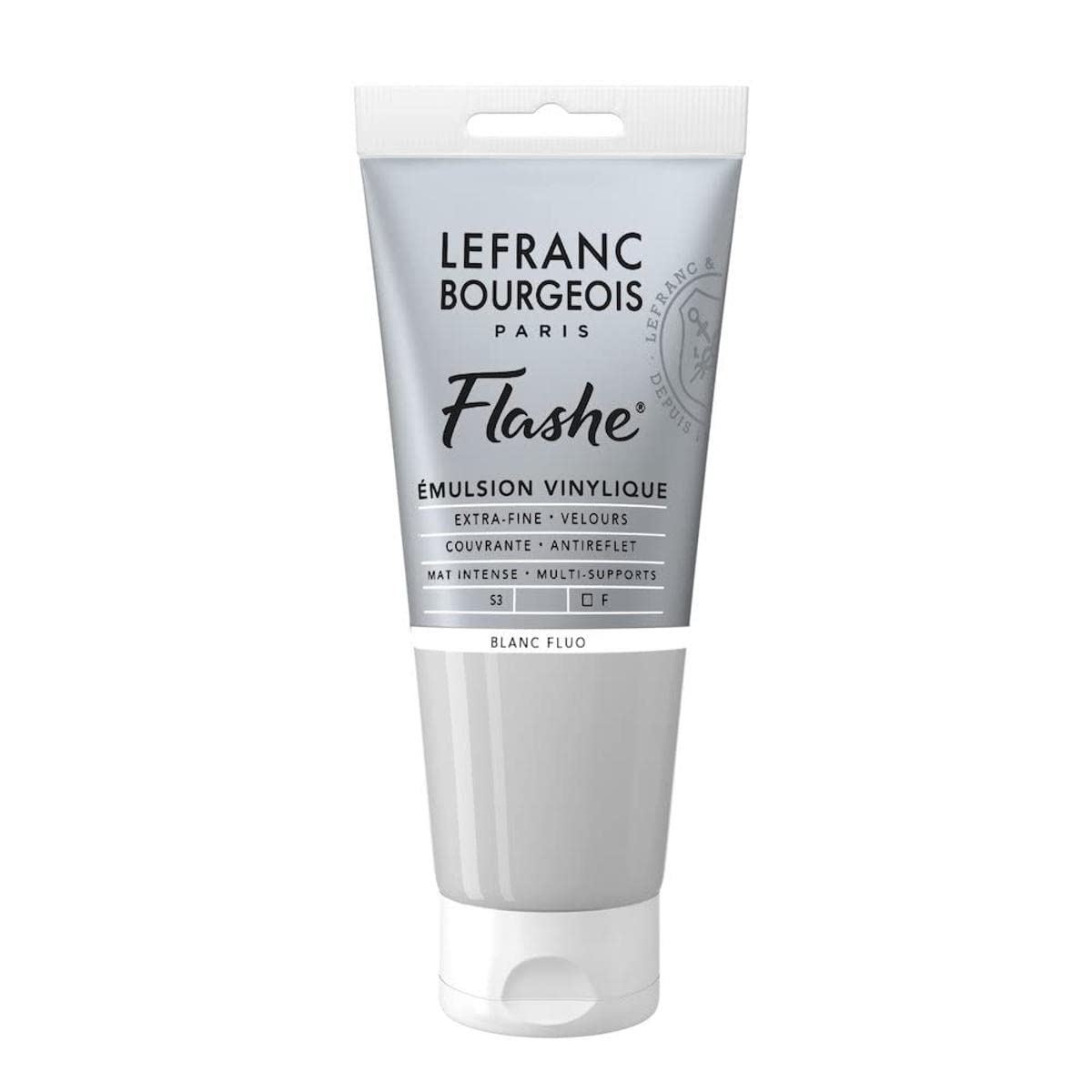 Lefranc Bourgeois Flashe, Extra-Fine Acrylic Vinyl Emulsion, Artists Quality, Fluorescent White, 80ml Tube