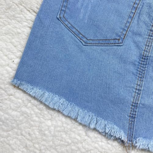 Saia jeans clara infantil e juvenil para meninas Verão (BR, Idade, 16 Anos, Lavagem Clara)
