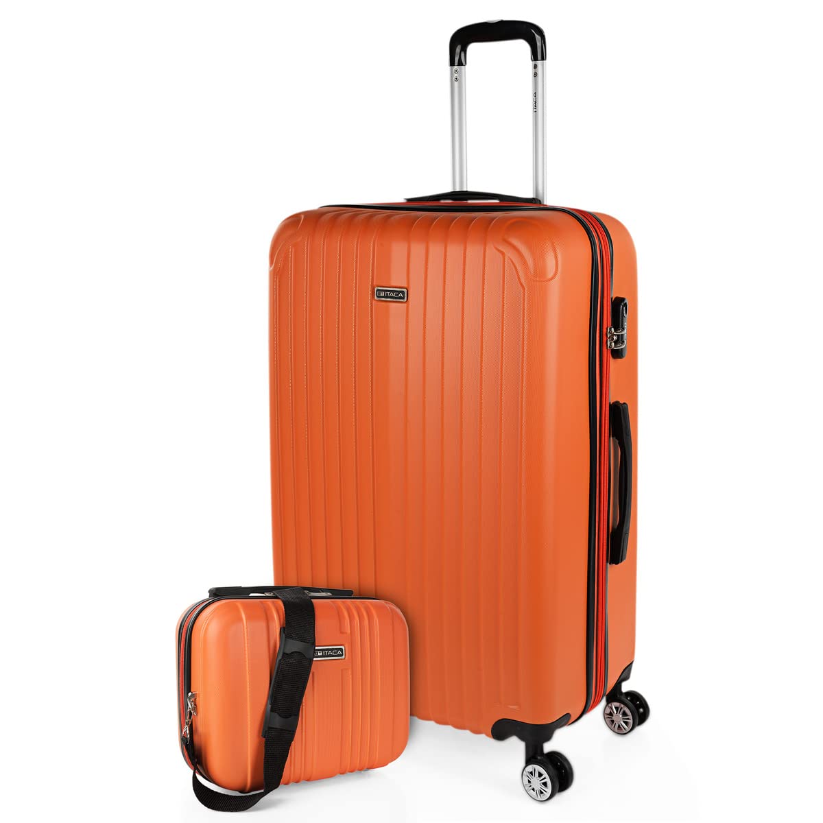 ITACA - Maletas Grandes De Viaje Rígidas Ligeras con 4 Doble Rueda 360° Maleta Grande 23 Kilos Alta Resistencia Extensible Maleta XL Duradera, Mandarina — view 65
