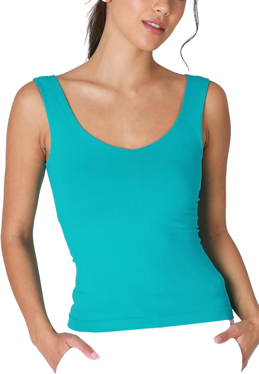 NIKIBIKI Women Seamless Clean Line Sweet Heart Tank Top, Made in U.S.A, One Size