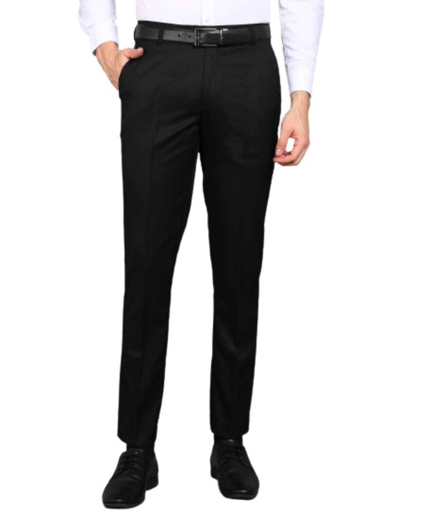 playerz Lycra Black Slim Fit Formal Trouser-picture-35