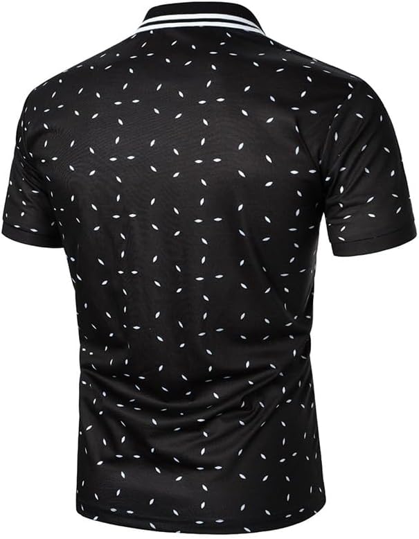 Men's Short Sleeve Shirt Oval Leaf Digital Print Business Casual