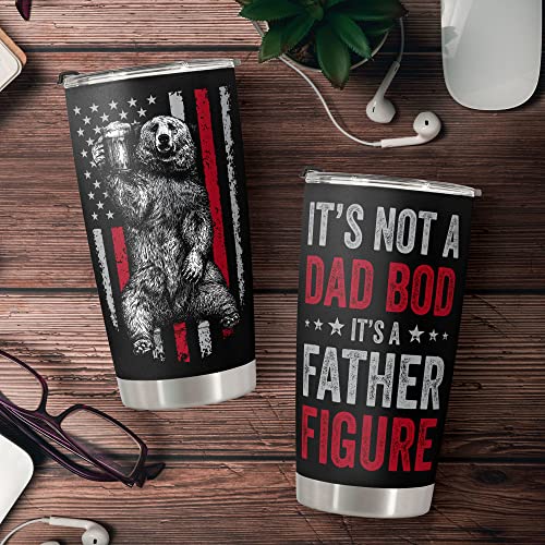 Macorner Gifts For Dad - Birthday Gifts For Dad Daughter Son Gifts For Men - Stainless Steel American Flag Tumbler Cup 20Oz - Fathers Day Gift For Men Dad Papa Grandpa Uncle Stepdad Dad Gifts #TOP2