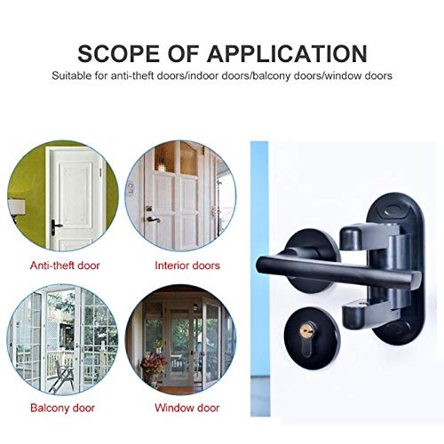 SagaSave 2 Pack Door Lever Lock Prevents Toddlers from Opening Doors, Simple Install Durable ABS for 3M Adhesive Backing, Fit for Kitchen Door, Front Door, Bedroom Door(Black)