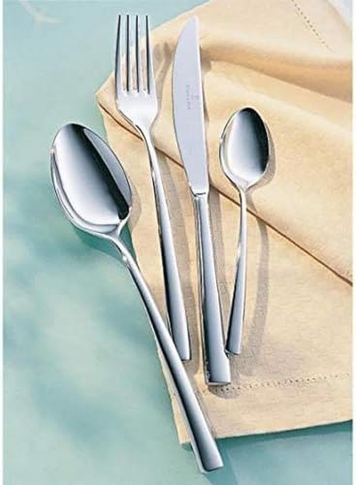 Villeroy & Boch - Piemont Set de Cubiertos 113 Piezas Plata, Apto para Lavavajillas, Cuberterías Completas 12 Personas Platino, Cubertería 18/10, Acero Inoxidable
