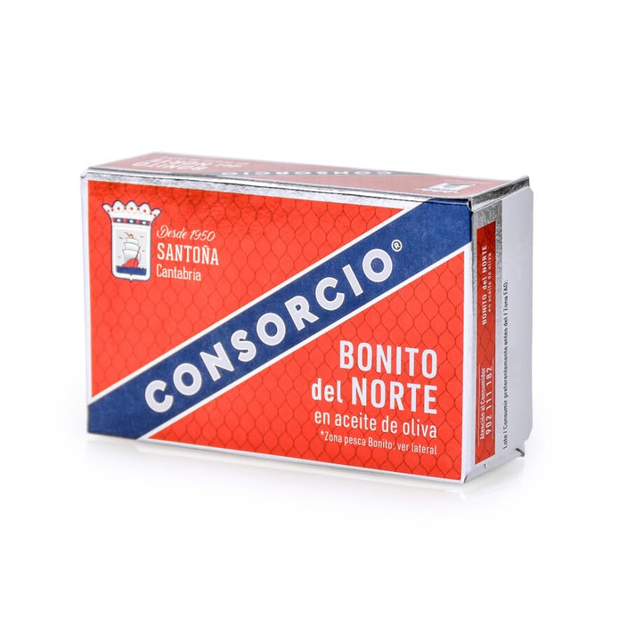 Consorcio - Bonito del Norte en Aceite | 16 Latas de 110 gr, Total de 1760 gr | Bonito de Santoña con Aceite y Sal en Lata | 100% Natural