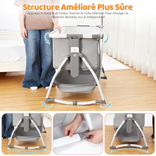 Lit Bébé 3 en 1 Cododo + Moustiquaire OPULENTHOME