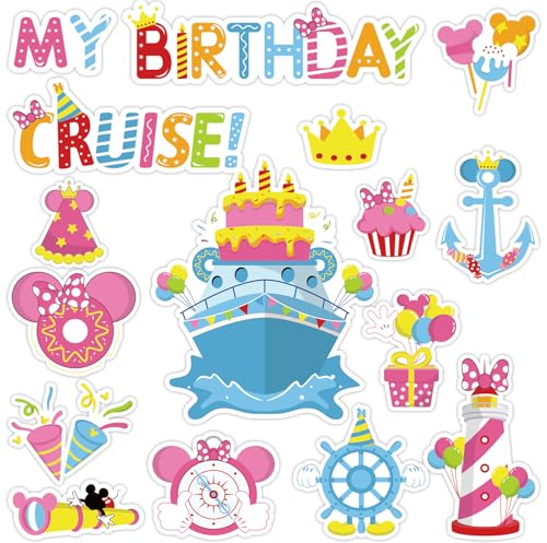 Birthday Cruise Door Magnets - 16 PCs Happy Birthday Magnet