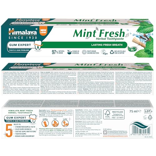 Himalaya Mint Fresh Herbal Toothpaste Gum Expert Range for Healthy, Protected Gums and Fresh Breath, 75 ml – Ansicht 2
