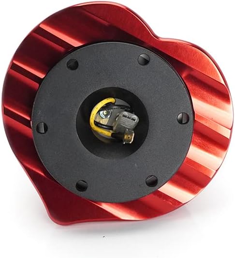 NRG Innovations NRG-SRK-143BK-RD Kit adaptador de liberación rápida para volante, cuerpo negrorojo en forma de corazón, patrón de pernos de 0.236 x