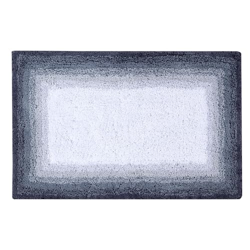 Better Trends 100% Cotton Torrent Collection Bath Mats, Gray Bath Mat - Tufted, Absorbent & Machine Washable Bath Mats for Bathtubs, Rain Showers and Under The Sink, 21" x 34"