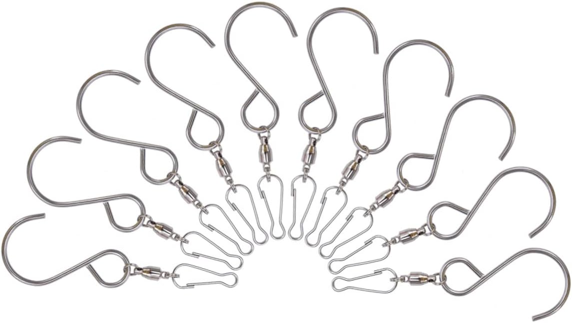 10pcs Swivel S Hanging Hooks Clips for Outdoor Wind Chimes