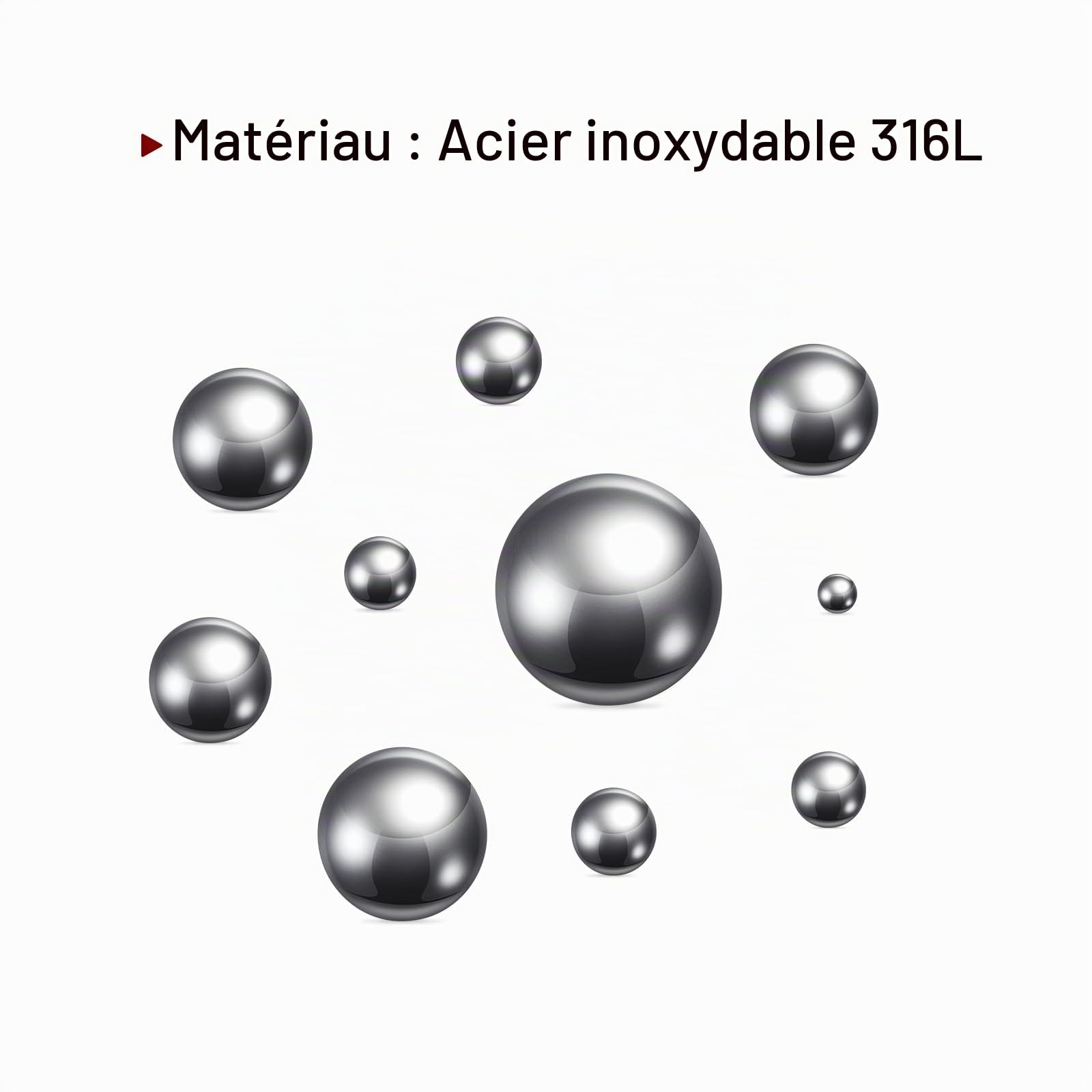 QUARKZMAN 120pcs Précision Billes 8mm Diamètre 316L Inox Acier pour Roulements